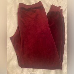 Ladies Velour Cuffed Pants. Maroon. Size XLG